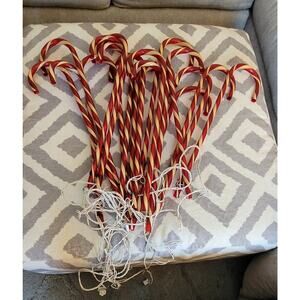 Vintage Candy Cane Yard Decoration Stakes 18 Lighted Tested Works